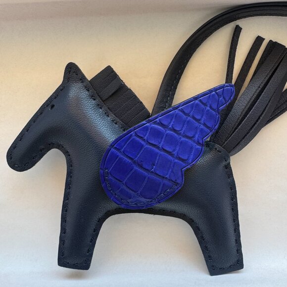 Hermes Rodeo Pegase Touch Pegasus Alligator PM Blue bag charm for birkin kelly - Picture 3 of 5